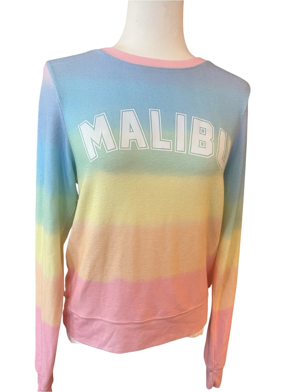 WILDFOX Pastel Ombre Crewneck - Rainbow Size XS